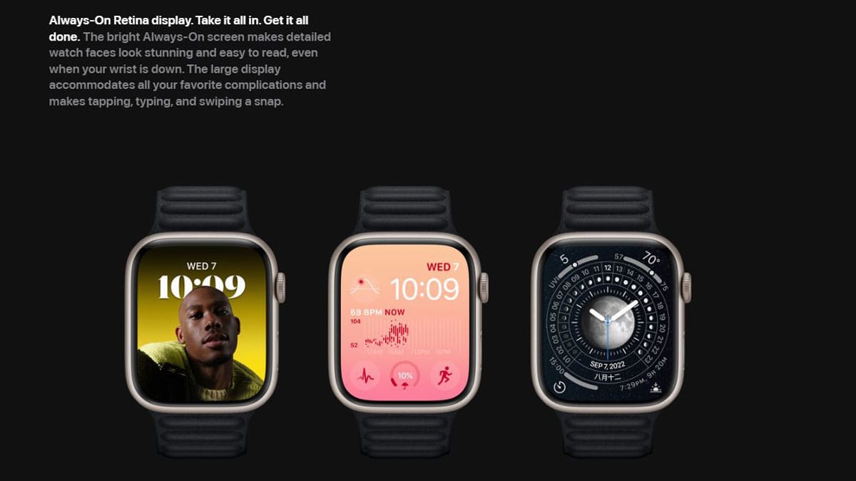 مشخصات نمایشگر Apple Watch 8